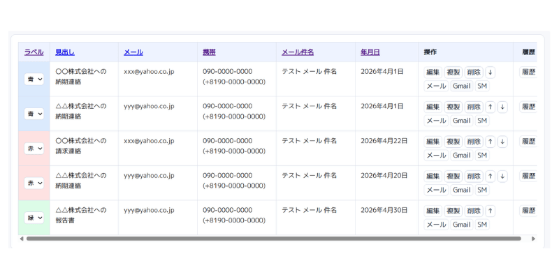 SHUSO メール・SM送信画面